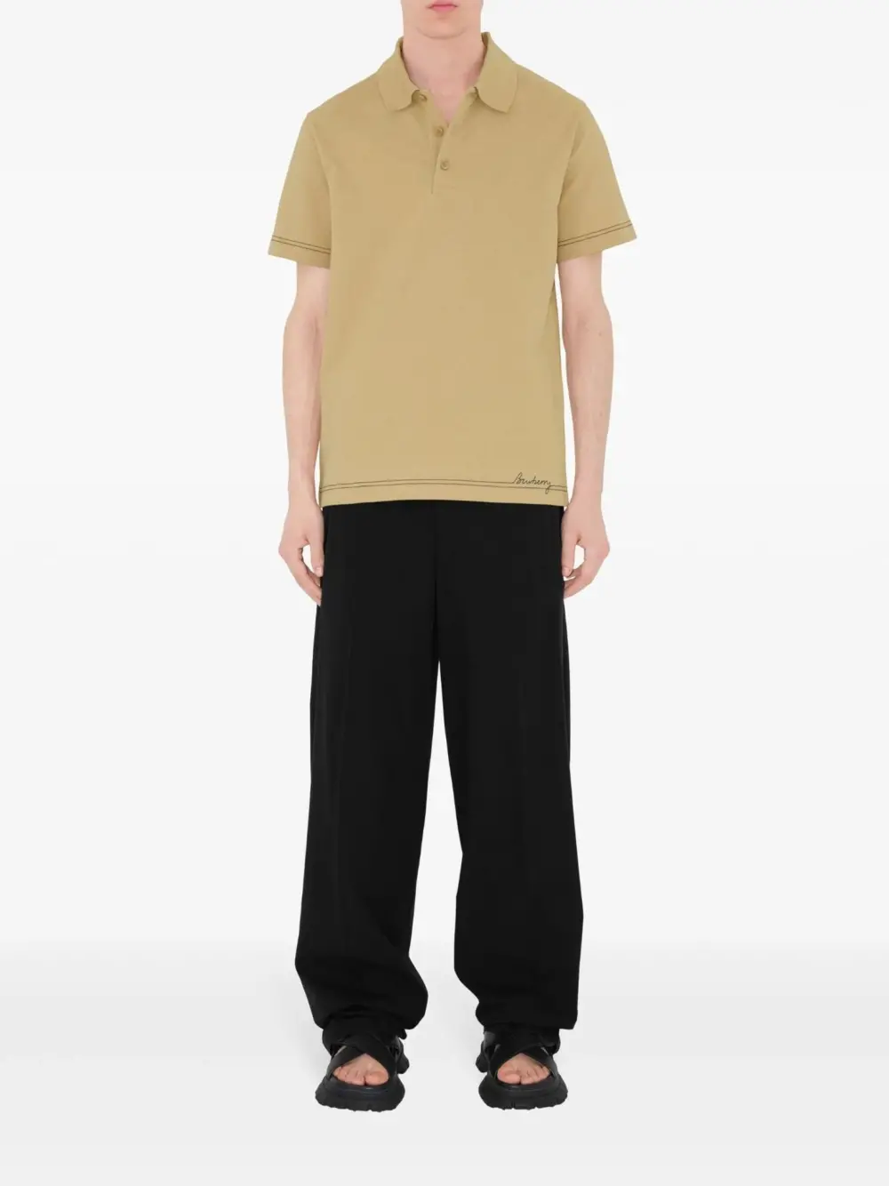 Áo Burberry Logo-embroidered Polo 'Beige' 8090489 - Ảnh 5