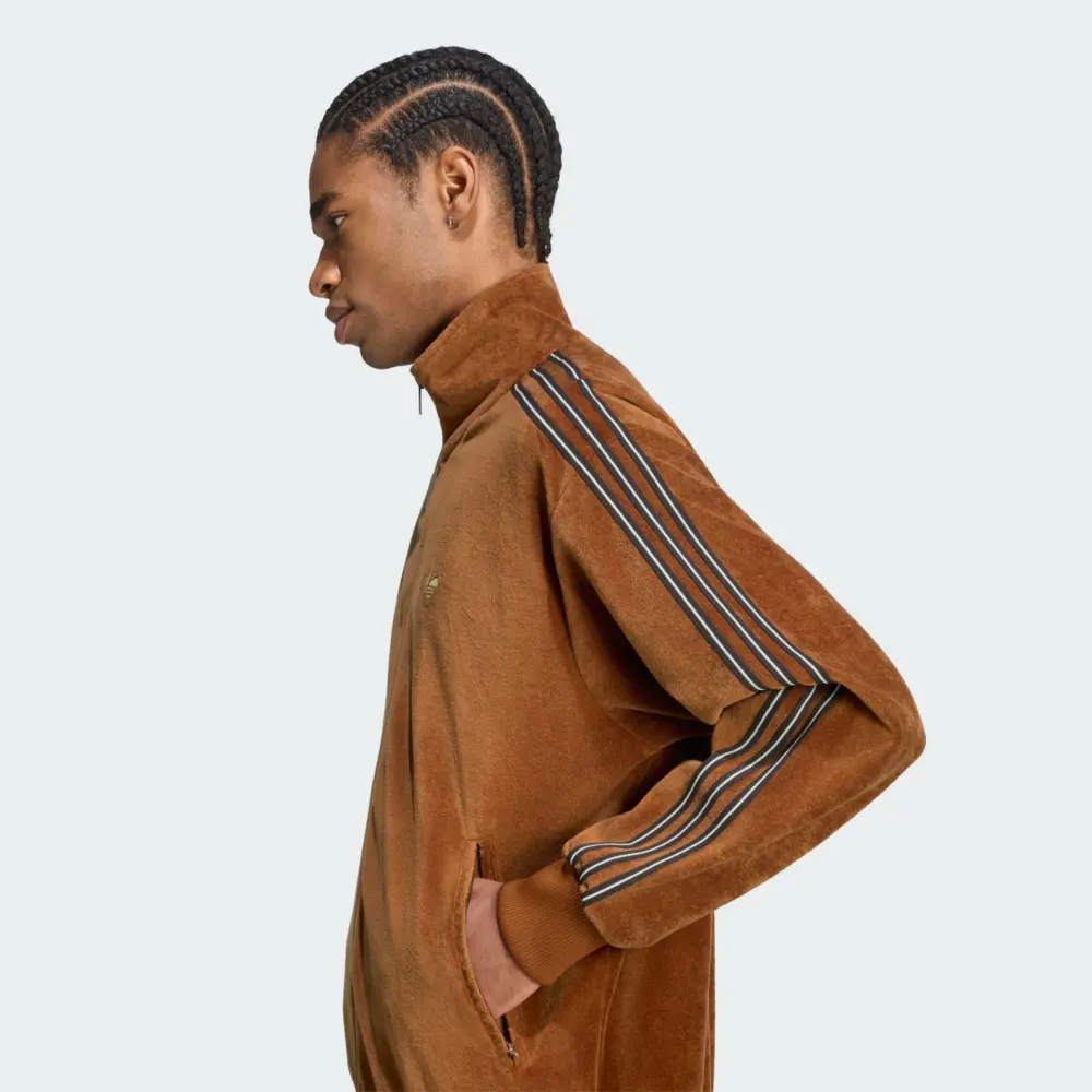 Áo adidas FIREBIRD VELOUR TRACK TOP 'Brown' KS7459 - Ảnh 4