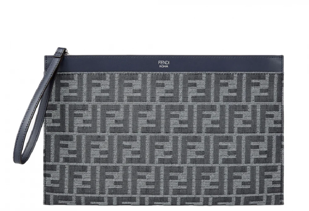 Túi Fendi FF Jacquard Flat Pouch Medium 'Blue' 7N0134AFBVF1O98