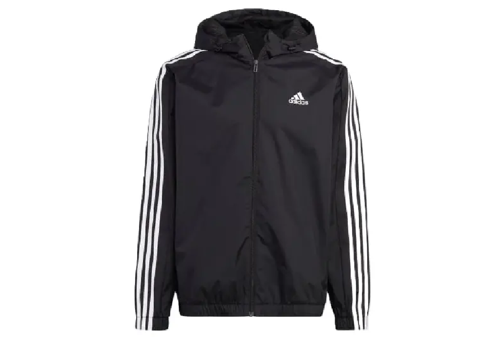 Áo Adidas Essentials 3-Stripes Woven Windbreaker 'Black' IB0384