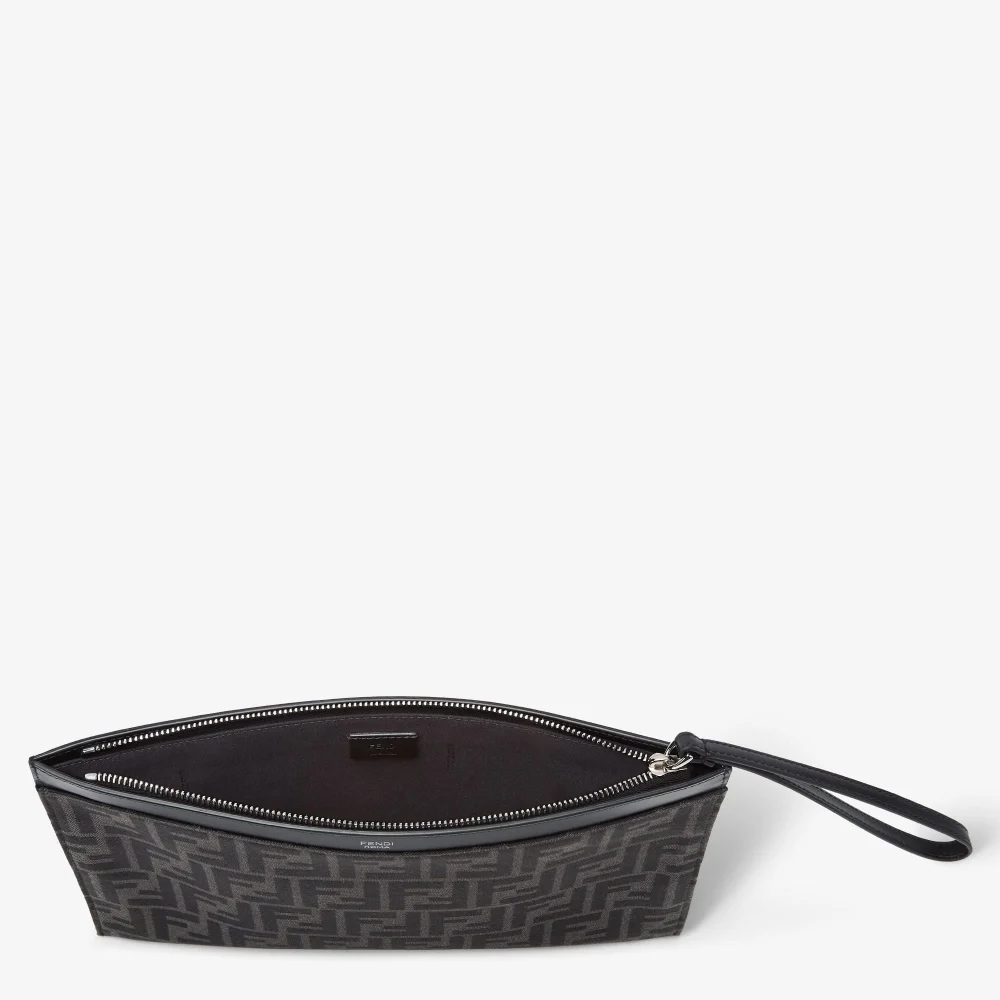 Túi Fendi FF Jacquard Flat Pouch Medium 'Black' 7N0134AFBVF1IKJ - Ảnh 2