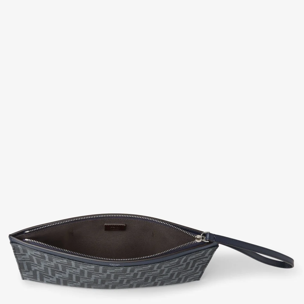 Túi Fendi FF Jacquard Flat Pouch Medium 'Blue' 7N0134AFBVF1O98 - Ảnh 2