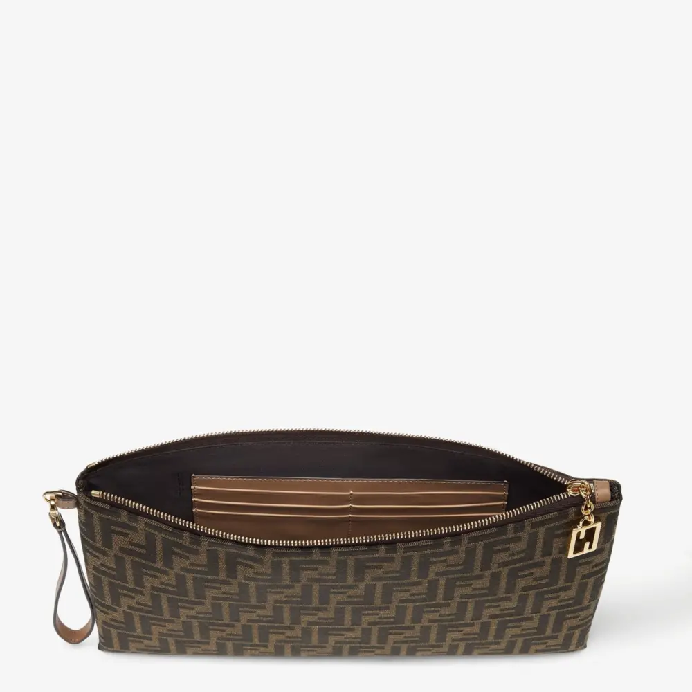 Túi Fendi Large Tube Flat Pouch 'Brown' 8N0178AD23F1GE3 - Ảnh 2